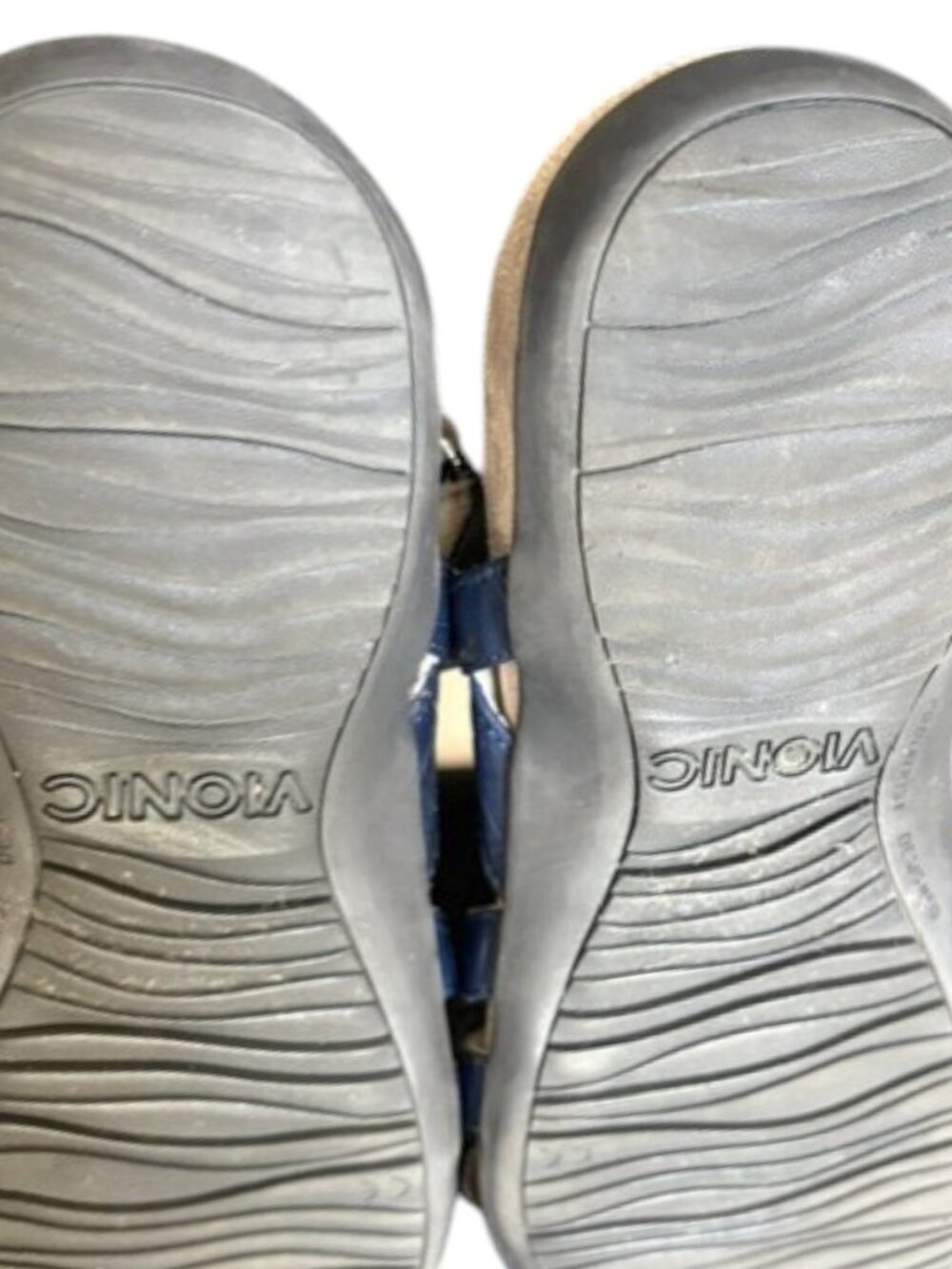 Vionic Mirabi Embossed Croc Vegan Leather Comfort Sandals - Navy - 7.5 - Picture 10 of 11